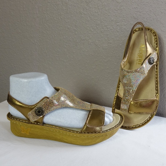 alegria gold sandals